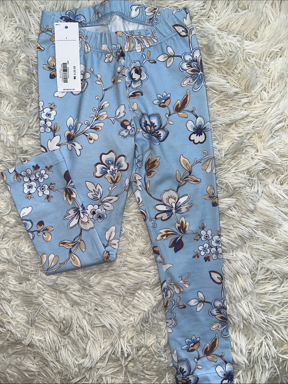 Janie and Jack Blue Floral Stretch Leggings